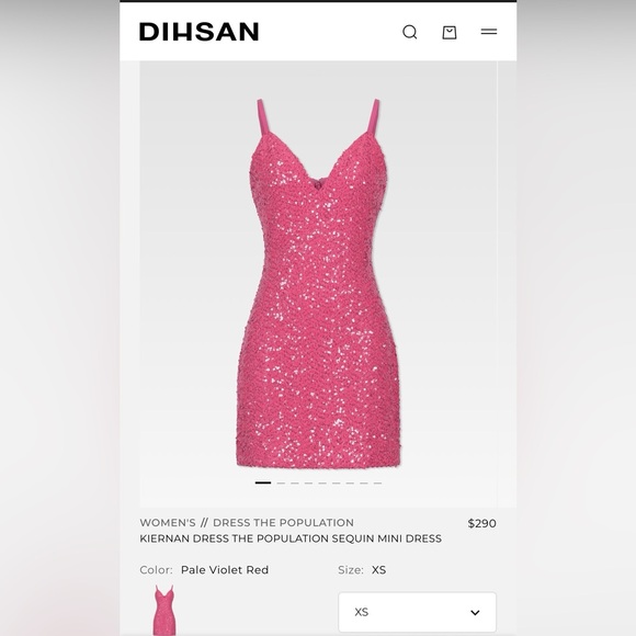 ✨Dress The Population Keirnan Sequin Mini Dress Size XS - Picture 9 of 9
